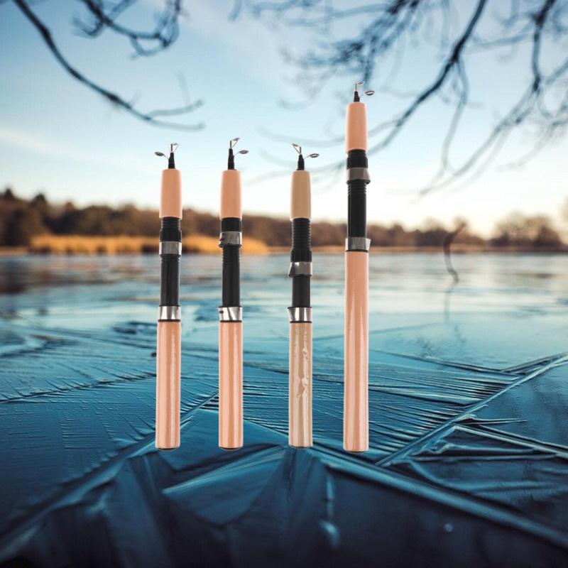 Fishing Rod Ice - คันเบ็ดตกปลาน้ำแข็งแบบพกพา น้ำหนักเบา สำหรับตกปลาในฤดูหนาว แบบสปินนิ่งและแบบแคสติ้ง พร้อมอุปกรณ์ตกปลา