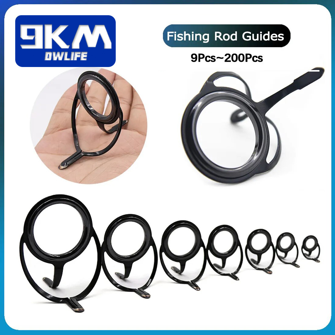 Fishing Rod Building Kit - ตกปลาRodชุดซ่อมSpinning Rod Buildingส่วนประกอบสแตนเลสหล่อตกปลาRod Guidesเปลี่ยนชุดTackle 4 ~