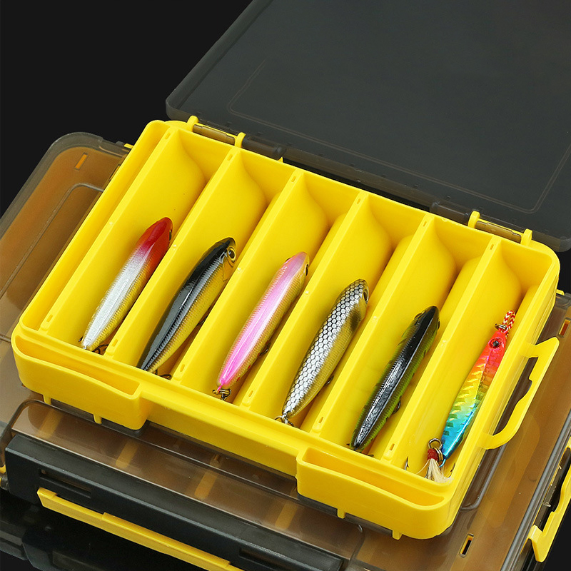 Fishing Rod Case - กล่องใส่เหยื่อตกปลาแบบสองด้านใหม่, กล่องจัดระเบียบอุปกรณ์ตกปลา 12 ช่องพร้อมหัวเข็มขัด 2 ตัว,