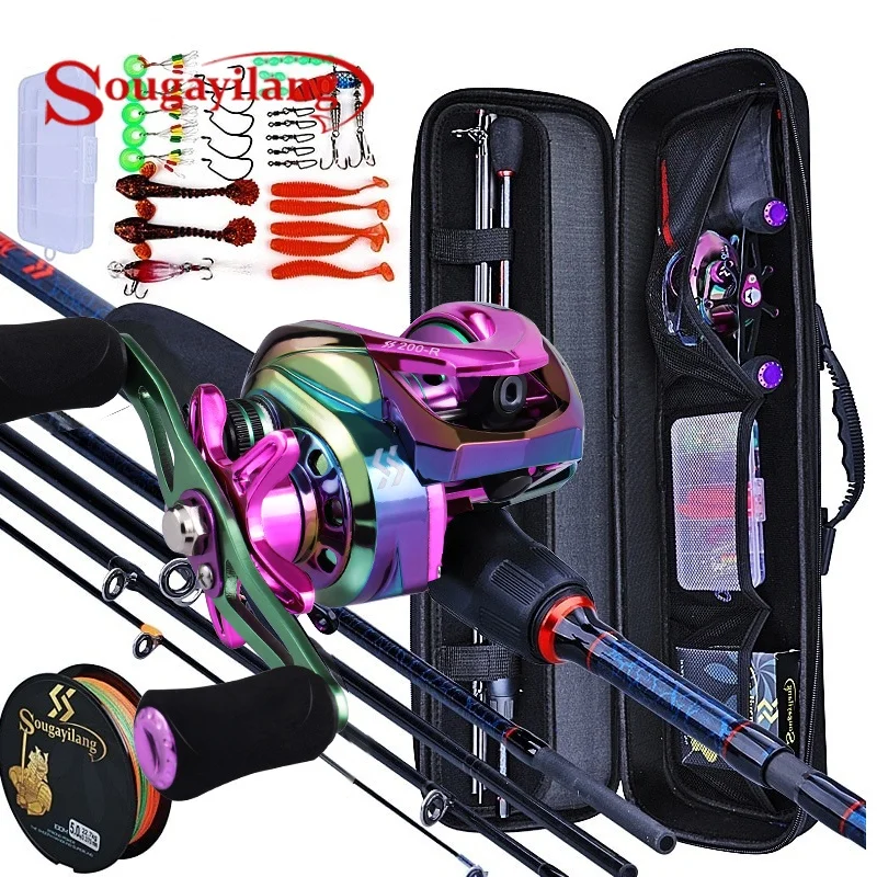Fishing Rod Combo - Sougayilang เบ็ดตกปลาและม้วน 5 ส่วน Carbon Rod