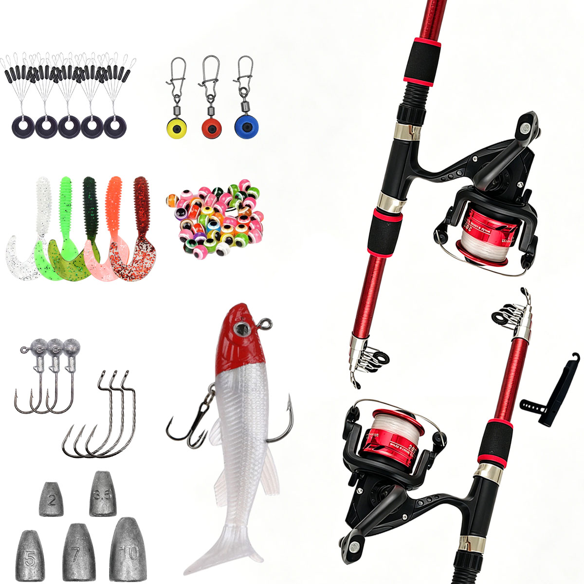 ชุดคันเบ็ดและรอกตกปลาแบบหมุน 1 - Fishing Rod Combo บทวิจารณ์และราคา