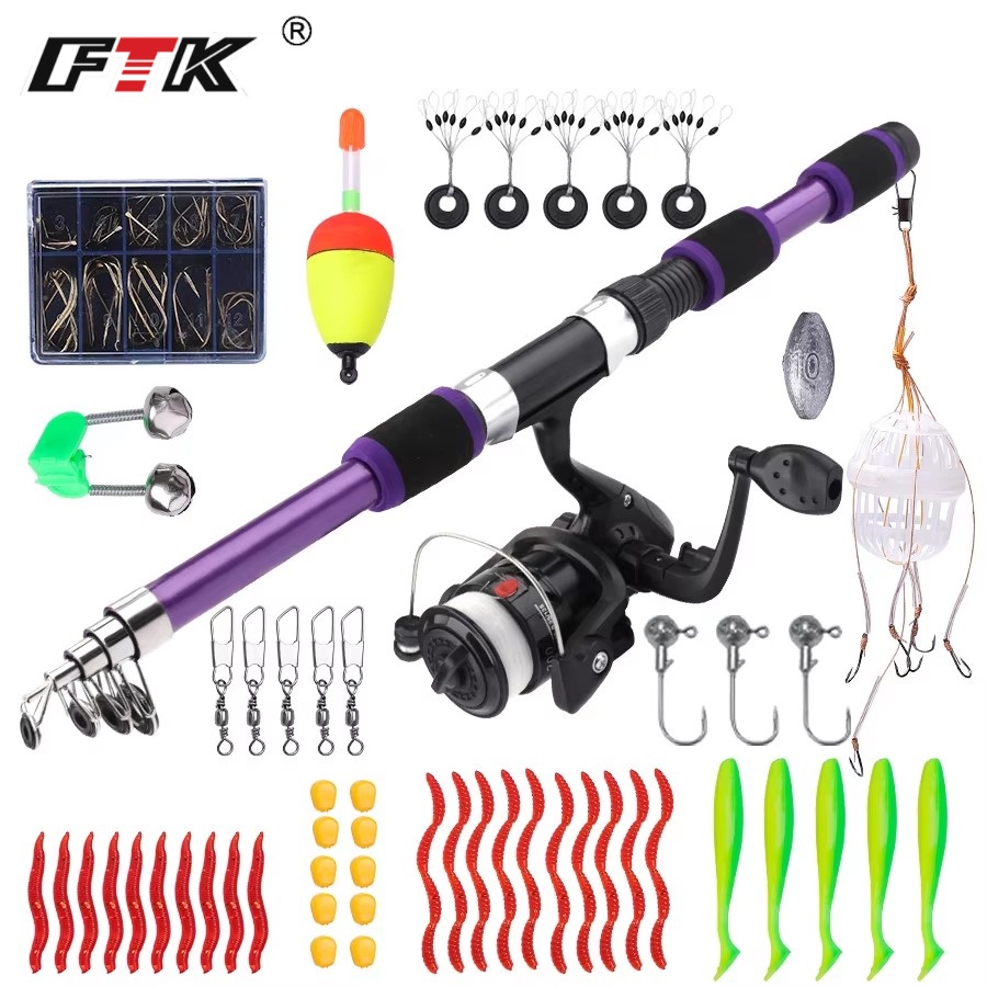 FTK 1.8M แบบพกพา SPINNING Fish - Fishing Rod Combo บทวิจารณ์และราคา